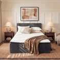 thumbnail image 1 of Ovios Full Size All-in-One Floor Bed in a Box, 16.7" Upholstered Compressed Foam Mattress with Headboard, No Assembly Required, Gray, 1 of 8