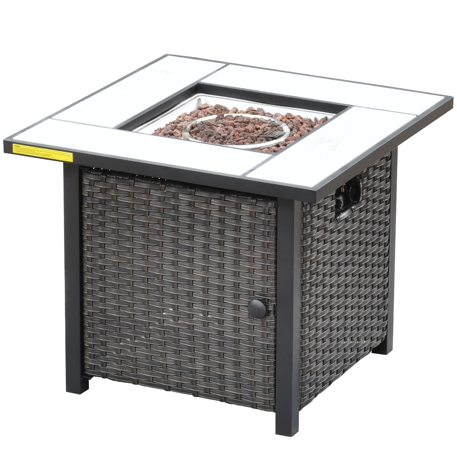 Ovios Gas Fire Pit 30 Inch Square Propane Fire Pit Outdoor smokeless