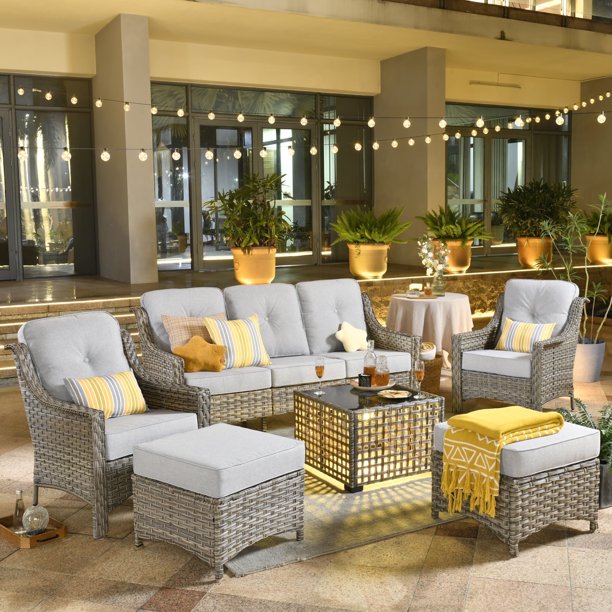 High back patio sectional sale