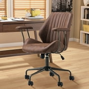 Ovios Indoor Height Adjustment and Waterproof Task Desk Chair, Dark Brown