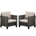 thumbnail image 1 of Ovios Outdoor Wicker Chairs Set 2 Pieces Patio Furniture All Weather High Back Patio Chairs, 1 of 8