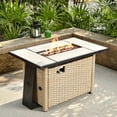thumbnail image 1 of Ovios Outdoor Wicker Propane Fire Pit Table 42-Inch 50,000 BTU Flame Gas Fire Pits for Patio with Waterproof Cover & Lid Rectangle, 1 of 5