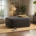 thumbnail image 1 of Ovios Oversized Ottoman Footrest for Sofa Large Plush Corduroy Pouf Ottoman Coffee Table Rectangle Floor Bench Extra Seating for Living Room, No Assembly, Gray, 1 of 8