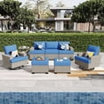 thumbnail image 1 of Ovios Patio Furniture Set 8 Pieces Patio Conversation Seating All-Weather Rattan Wicker Outdoor Sectionals with Swivel Rocking Chair for Backyard, 1 of 8