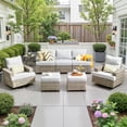 thumbnail image 1 of Ovios Patio Furniture Set 8 Pieces Patio Conversation Seating All-Weather Rattan Wicker Outdoor Sectionals with Swivel Rocking Chair for Backyard, 1 of 9