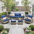 thumbnail image 1 of Ovios Patio Furniture Set 8 Pieces Patio Conversation Seating All-Weather Rattan Wicker Outdoor Sectionals with Swivel Rocking Chair for Backyard, 1 of 9
