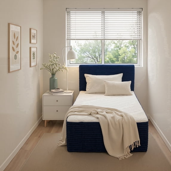 Ovios Boneless Beds Furniture, Twin Bed Frame with Mattress and ...