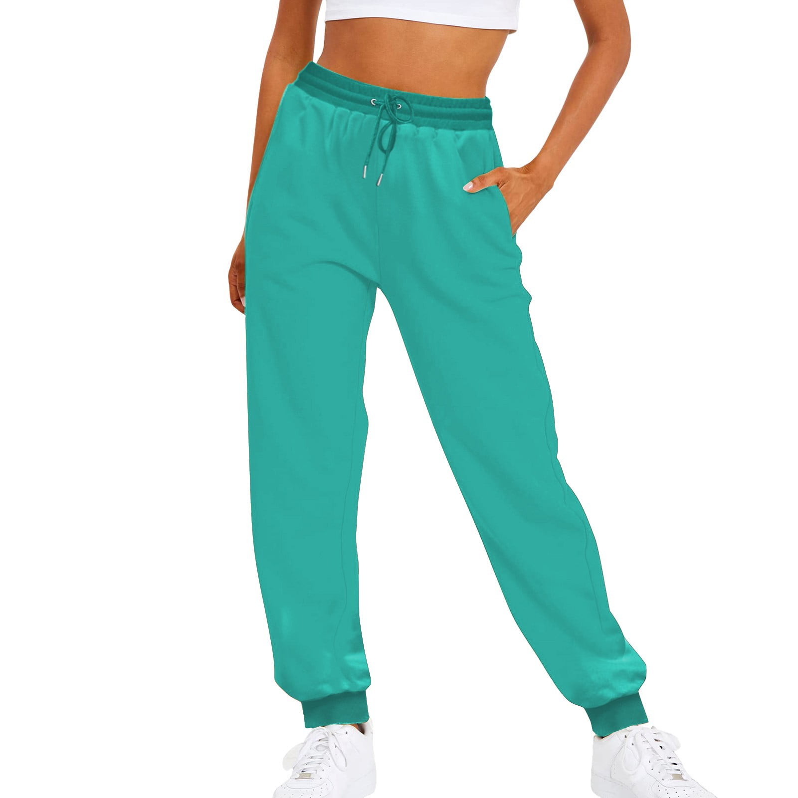 Ovticza Athletic Works Cinched Sweatpants Women Fleece Drawstring Sport