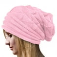 thumbnail image 1 of Ovticza Beanies Women Satin Lined Beanie Winter Hats for Women Silk Lined Slouchy Beanie for Winter Warm Knit Cuffed Beanie Hat Pink One Size, 1 of 3
