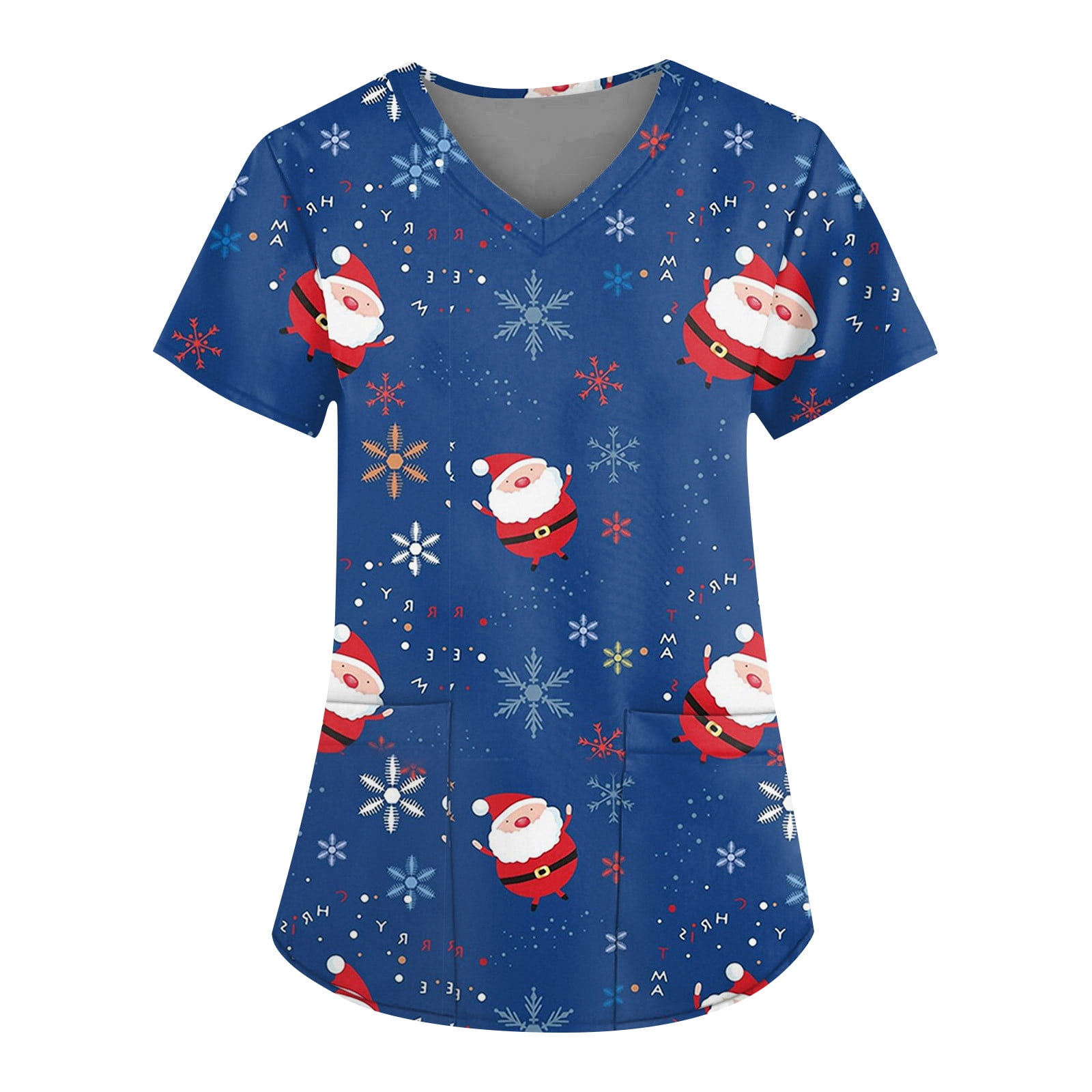 Ovticza Christmas Scrubs for Women By Scrub Santa with Pockets Xmas V