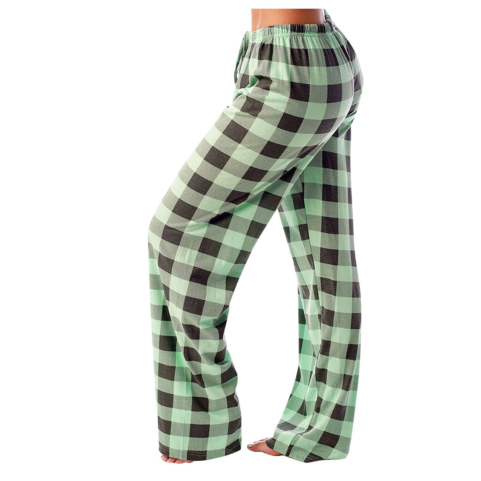 Ovticza Flannel Plaid Pajamas Pants Women's Pajama Bottoms Elastic Waist  Buffalo Plaid Lightweight Women's Pajama Pants with Drawstring Funny  Flannel Tall Plaid Pajama Pants for Women Green 2Xl 
