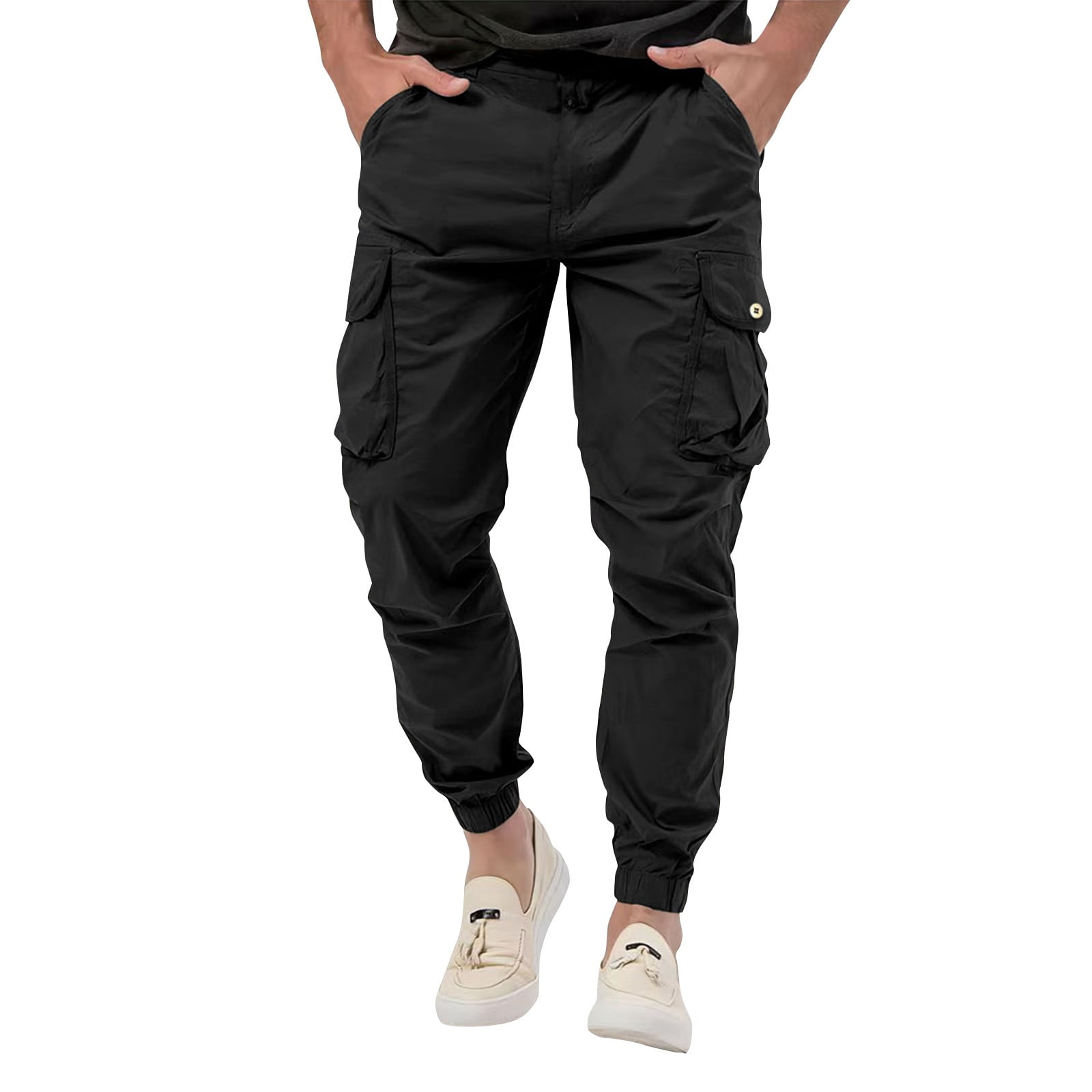 Ovticza Men's Cargo Pants Waterproof Athletic Outdoor Pants Solid High