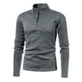 thumbnail image 1 of Ovticza Men's Quarter-Zip Pullover Polar Fleece Sweatshirt Stand Collar Long Sleeve Shirt for Men Thermal Winter Fall Dark Gray XL, 1 of 5
