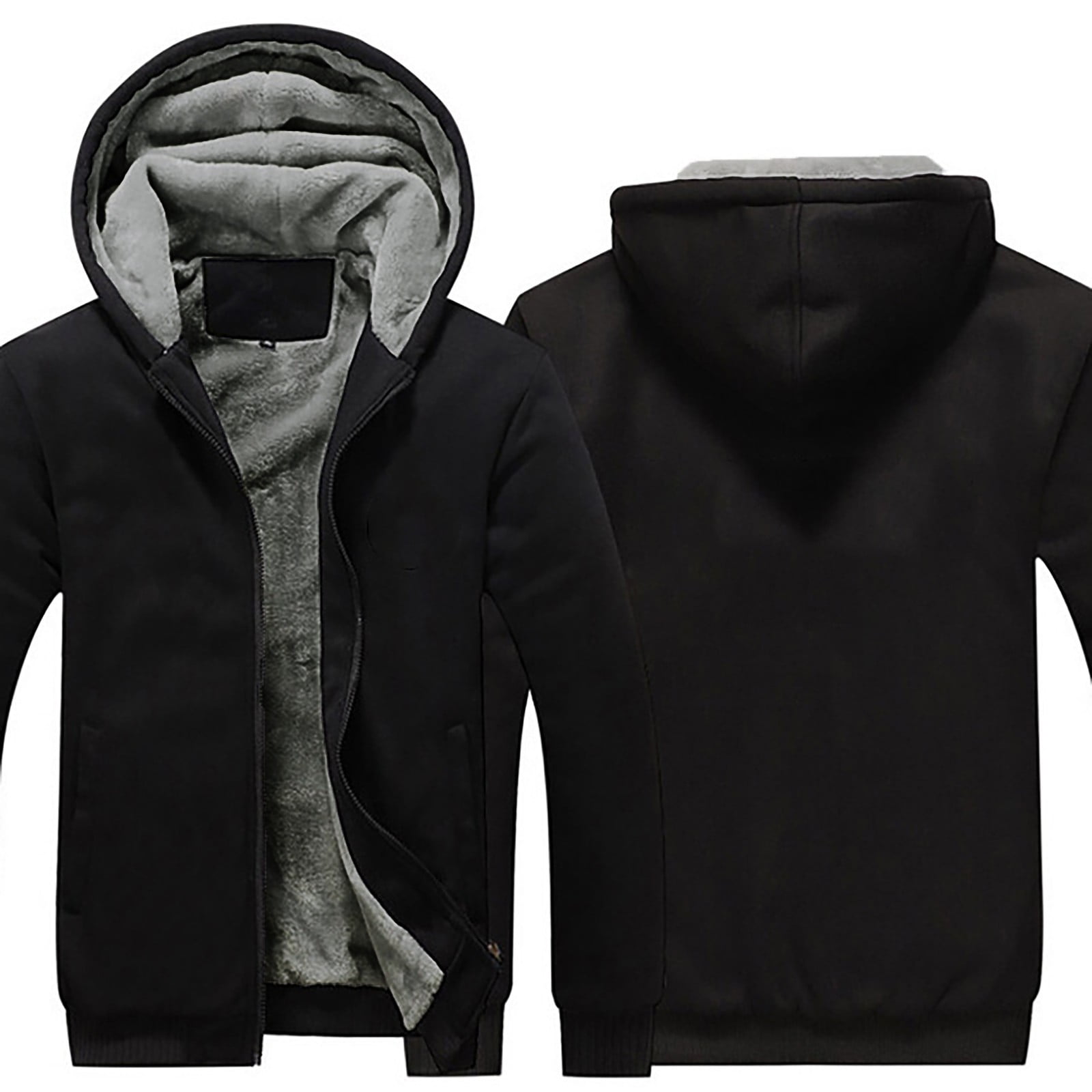 Men's Windproof Hoodie Jacket Multi-Pocket Button Down