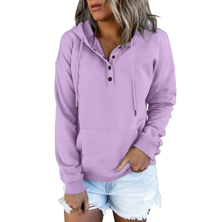 Women Long Sleeve Over-size Pullover Hoodie Tunic Top Sweatshirt Sweater  Pockets