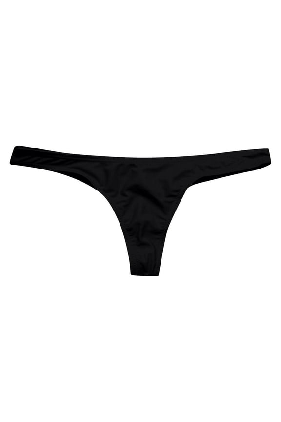 Sport Thong Panties Women Low Rise G-String No Show Bonded Breathable Underwear Black M