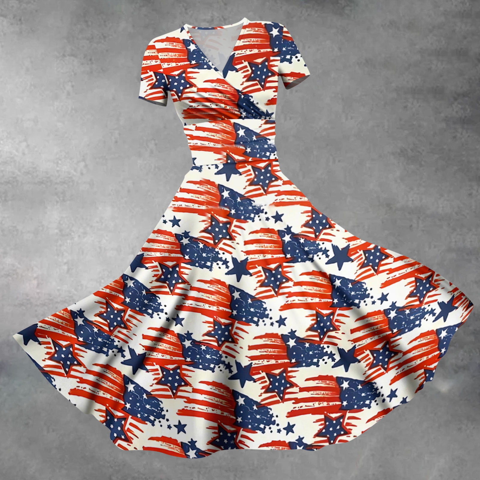 USA Midi Flag Pattern Women Casual Dress main image 0