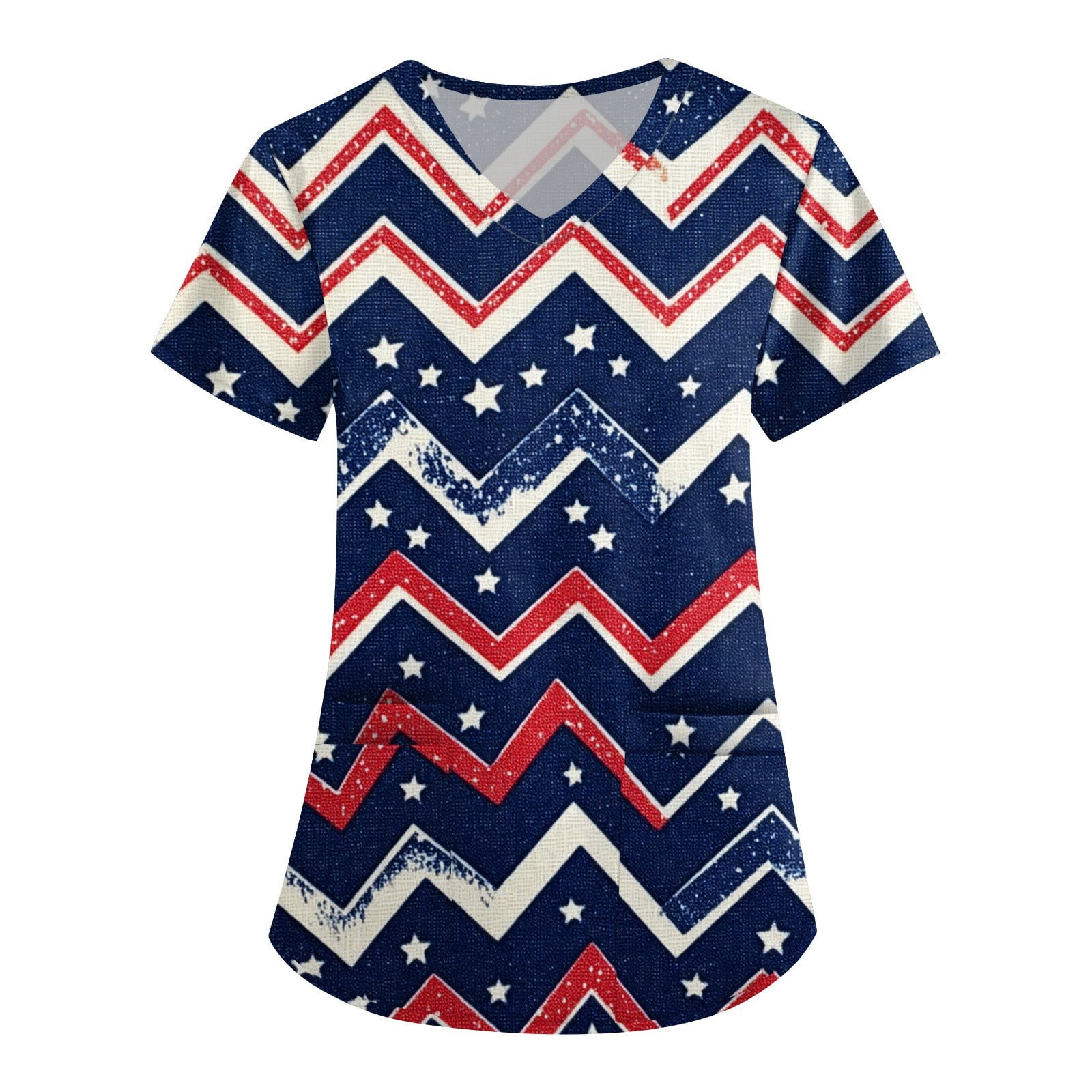 4th Of July T Shirts July 4th Women's Patriotic V Neck Short Sleeve Top Summer Us Flag Shirts For Women