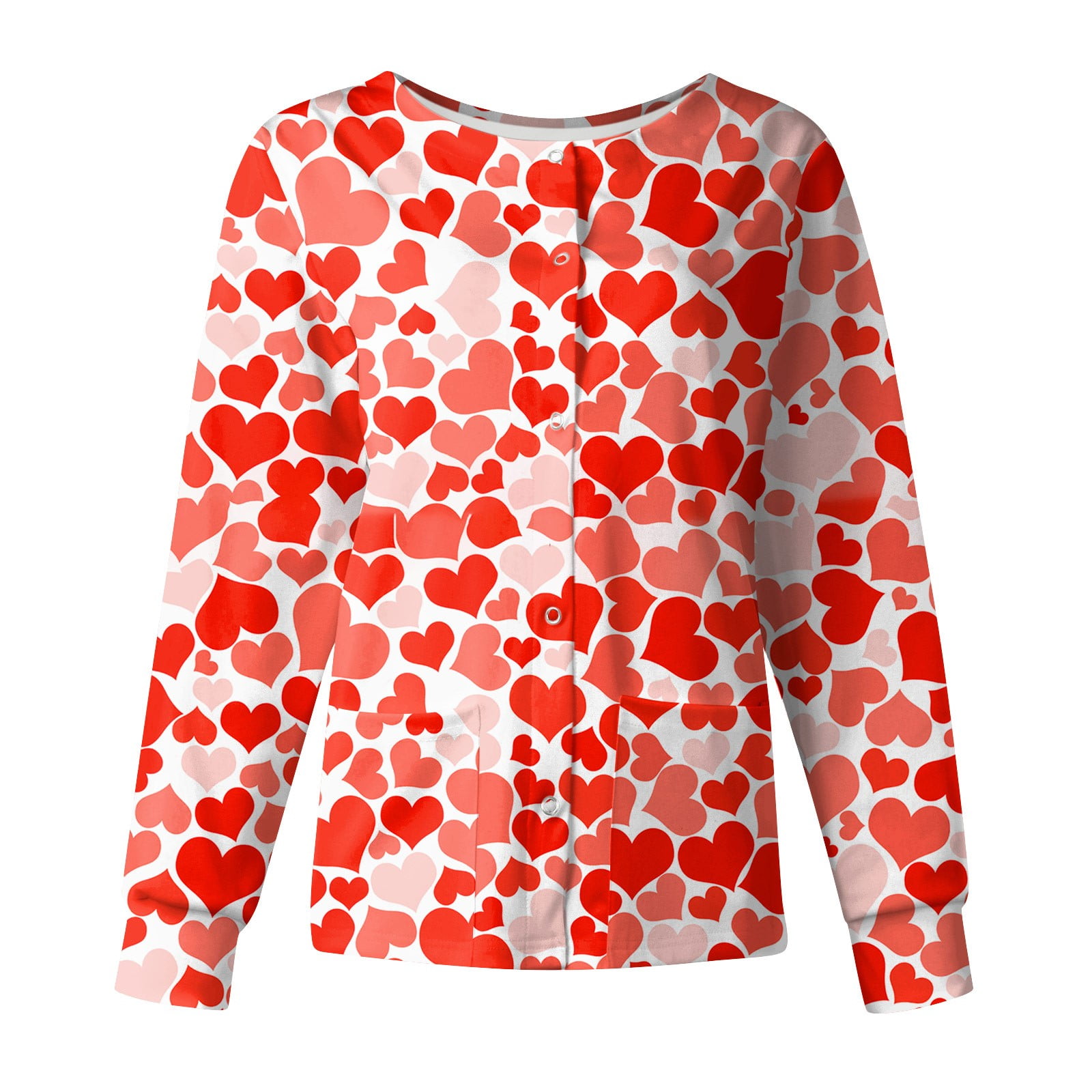 Ovticza Valentine'S Day Jackets for Women Long Sleeves Crew Neck Long