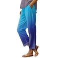 Ovticza Women's Wide Leg Work Pants Elastic Waist Casual High Waisted