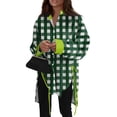 thumbnail image 1 of Ovticza Womens Button Down Shirts Casual Long Sleeve Dress Shirt Plaid Print Oversized Work Blouse Top Green L, 1 of 6