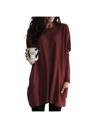 SENSERISE Womens Short Sleeve/Long Sleeve Tunic Tops for Leggings with  Pockets 2023 Fall Long Sweatshirt