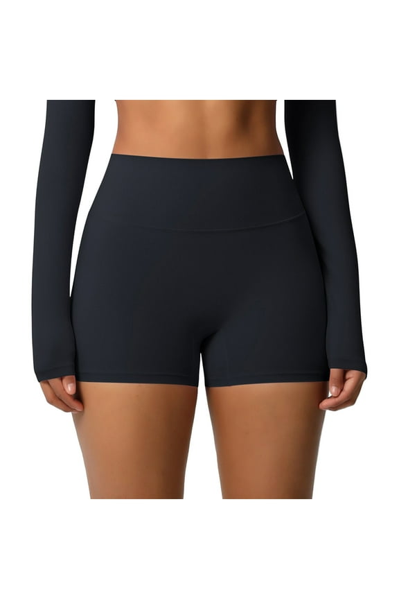 Workout Biker Shorts Women - 3"/5"/8" High Waisted Tummy Control Spandex Booty Volleyball Shorts for Yoga Dance Black XL