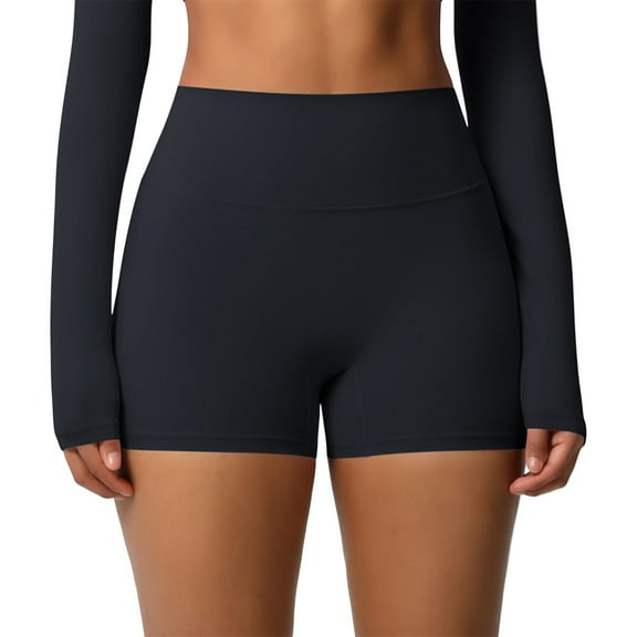 Ovticza Workout Biker Shorts Women - 3"/5"/8" High Waisted Tummy Control Spandex Booty Volleyball Shorts for Yoga Dance Black XL