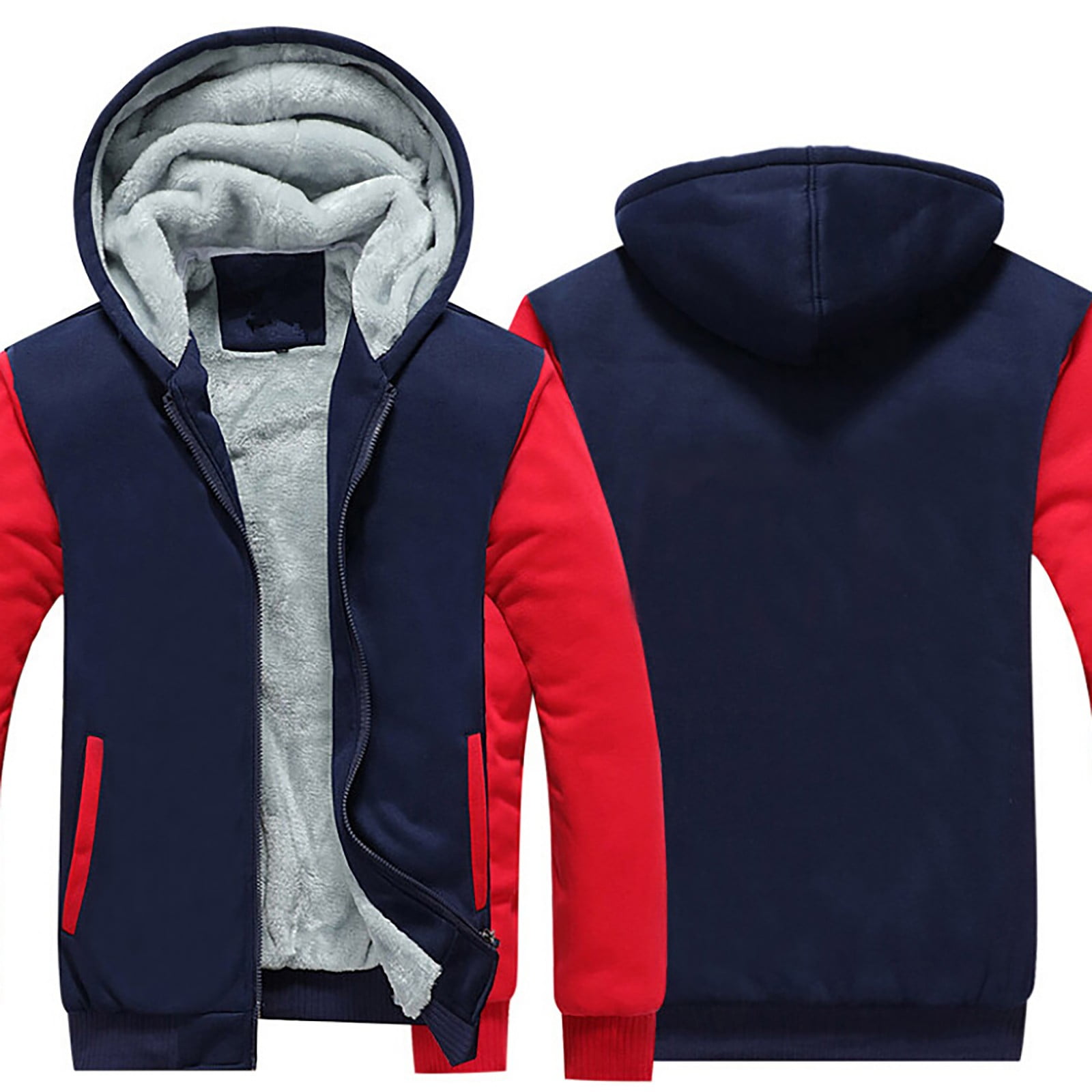 Men's Zip Up Fleece Hooded Jacket
