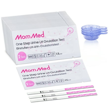 Ovulation Test Strips, 50 LH Ovulation Predictor Kit with Free 50 Collection Cups,25mIU