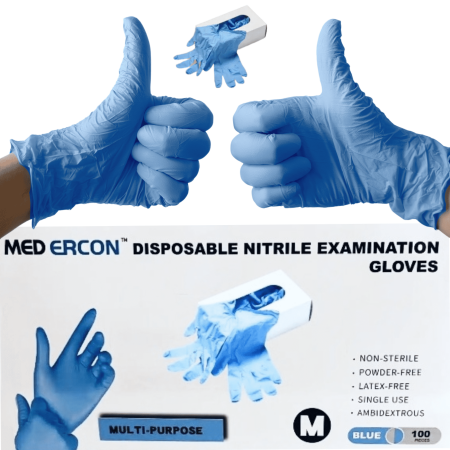 Ovus Medical Disposable Nitrile Gloves, Latex-Free, Medical Grade, 1 Box, Size S
