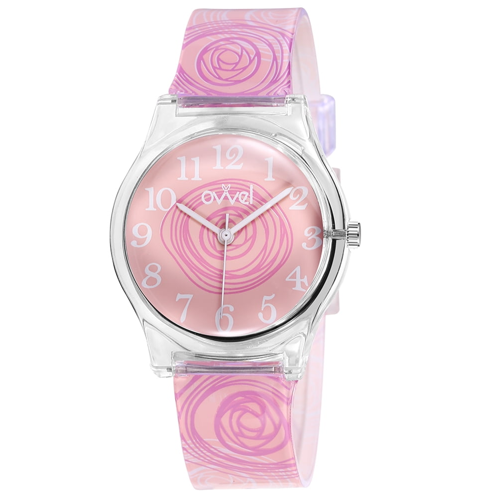 Ovvel Girls Watch Pretty and Cute Kids Wristwatch With Teaching Analog Display Time Teacher Japanese Quartz Movement Pink Mix Walmart