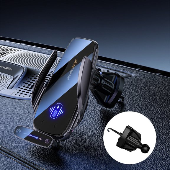 Ovzne 10W/15W Max Intelligent Induction Car Wireless Charger, Auto Telescoping Vent Phone Mount Father's Day Gift
