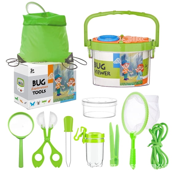 Ovzne 11-Piece Explorer Toy Set – Outdoor Science Kit with Magnifying Glass, Bug Catcher Collection Tools