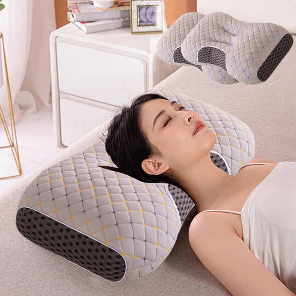 Ovzne 2-Pack Orthopedic Cervical Pillows For Deep Sleep Support - Non-Collapsing Memory Foam Pillow With Neck Pain Relief, 29X19X2 Inches, Bed Pillows For Side/Back Sleepers