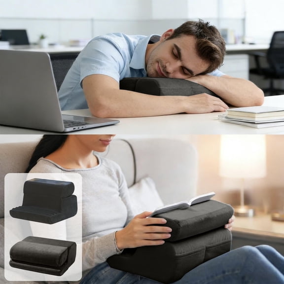 Ovzne 2-in-1 Foldable Reading Pillow, Multi-Angle Phone Tablet Support Pad Father's Day Gift