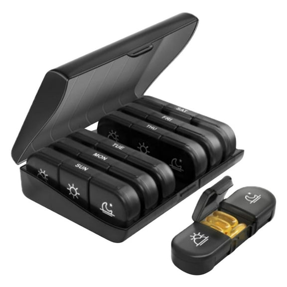 Ovzne 21-Compartment Weekly Pill Organizer – Morning Afternoon Evening Am/Pm Medication Storage Box