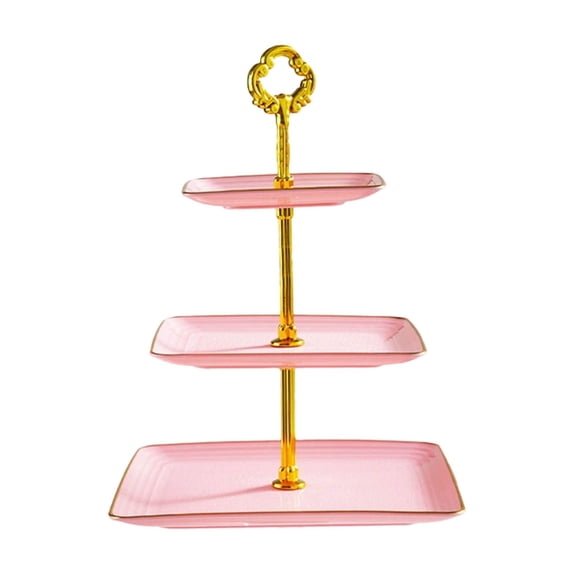 Ovzne 3-Tier Cupcake Stand – Plastic Tiered Serving Tray With Rim For Tea Party, Baby Shower