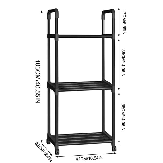 Ovzne 3-Tier Kitchen Storage Rack – Heavy Duty Microwave Stand With Wheels,Freestanding Iron Organizer