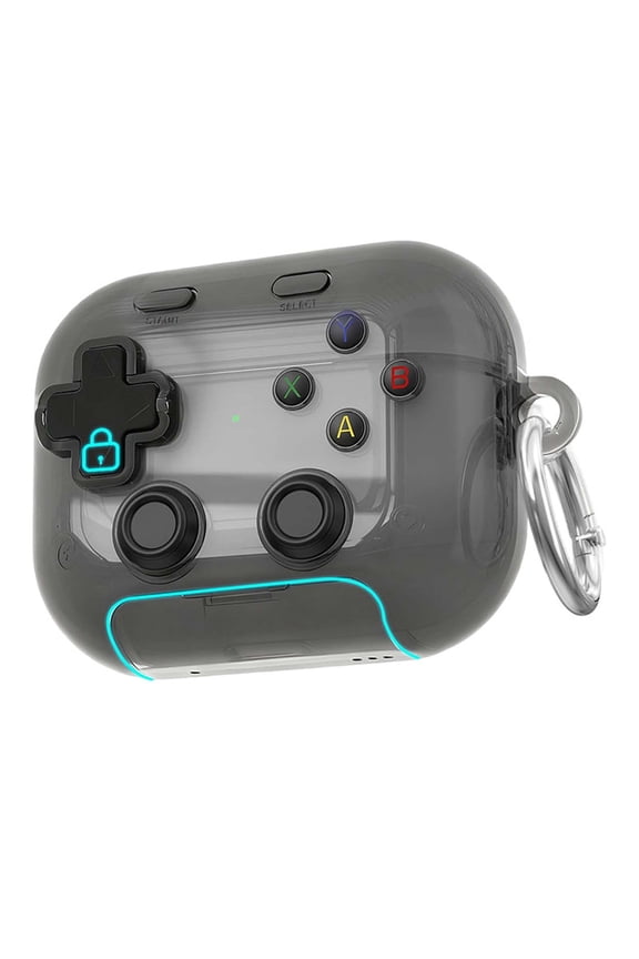 3-in-1 Headphone Protective Case – Transparent Gaming-Inspired Design with Built-In Phone Stand Keychain
