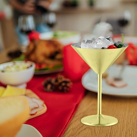 Ovzne 304 Stainless Steel Red Wine Glass - 220Ml Shatterproof Goblet For Indoor/Outdoor Use, Polished Metal Texture, Ideal For Restaurants Gifting