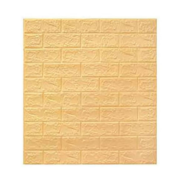 Ovzne 3D Brick Pattern Wall Sticker - 70X77Cm (27.5X30.3In) Self-Adhesive Foam Wallpaper, Collision Design Embossed Wall Panel For Bedroom, Living Room