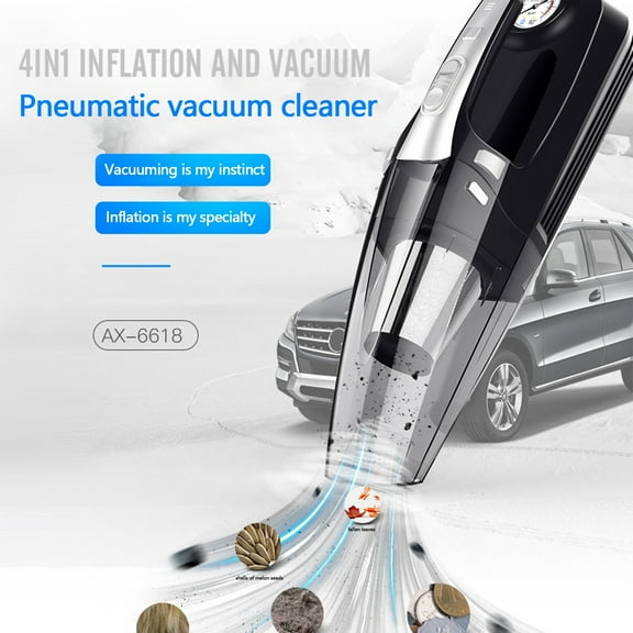 Ovzne 4-In-1 Car Vacuum Cleaner With Tire Inflator,Led Light 6000Pa Suction