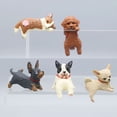 thumbnail image 1 of Ovzne 5-Piece Cute Dog Figurine Set – Mini Desktop Decor For Car, Office Home, 1 of 6
