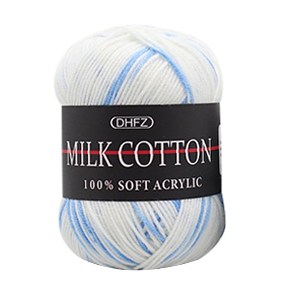 Ovzne 50g Baby Cotton Wool Yarn for Crocheting and Knitting, Soft and Bulky Hand Knitting Yarn, Knitting Crochet Milk Soft Yarn for Knitting Multicolor Hats, Shawls, Garments, Blankets (White)