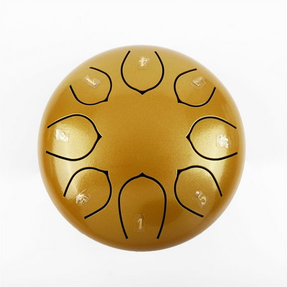 Ovzne 6 Inch 8 Notes Steel Tongue Drum - Adult's Music Hand Drum Instrument With Clean, Clear Ethereal Sounds, Steel Titanium Alloy Construction, Includes Drumsticks, Finger Sets Tutorial