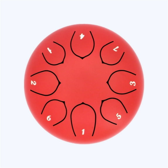 Ovzne 6 Inch 8 Notes Steel Tongue Drum - Adult's Music Hand Drum Instrument With Clean, Clear Ethereal Sounds, Steel Titanium Alloy Construction, Includes Drumsticks, Finger Sets Tutorial