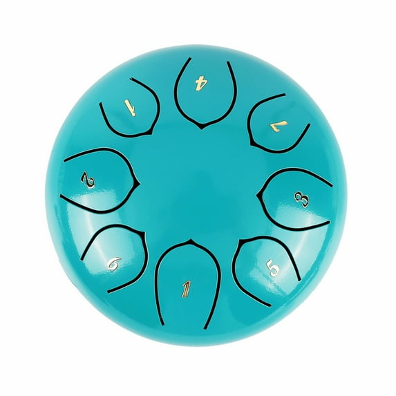 Ovzne 6 Inch 8 Notes Steel Tongue Drum - Adult's Music Hand Drum Instrument With Clean, Clear Ethereal Sounds, Steel Titanium Alloy Construction, Includes Drumsticks, Finger Sets Tutorial