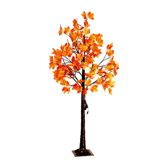 Ovzne 60Cm Artificial Lighted Maple Tree – Warm White Led Fall Tree For Indoor Outdoor Holiday Decor