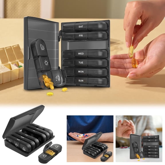 Ovzne 7-Day Pill Organizer - 21 Compartment Portable Medicine Storage Box